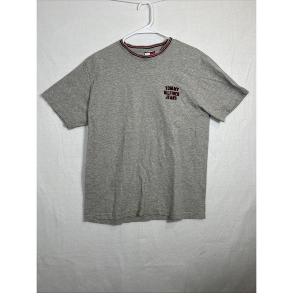 VTG 90s/Y2K Tommy Hilfiger Athletics Crew Neck Grey T shirt Size Medium 1025